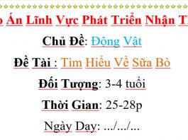Giáo án lĩnh vực phát triển nhận thức – Chủ Đề Động Vật Giáo án lĩnh vực phát triển nhận thức - Chủ Đề Động Vật
