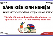 Tổ chức tốt một số hoạt động theo hướng  trải nghiệm cho trẻ 4 – 5 tuổi Tổ chức tốt một số hoạt động theo hướng trải nghiệm cho trẻ 4 – 5 tuổi