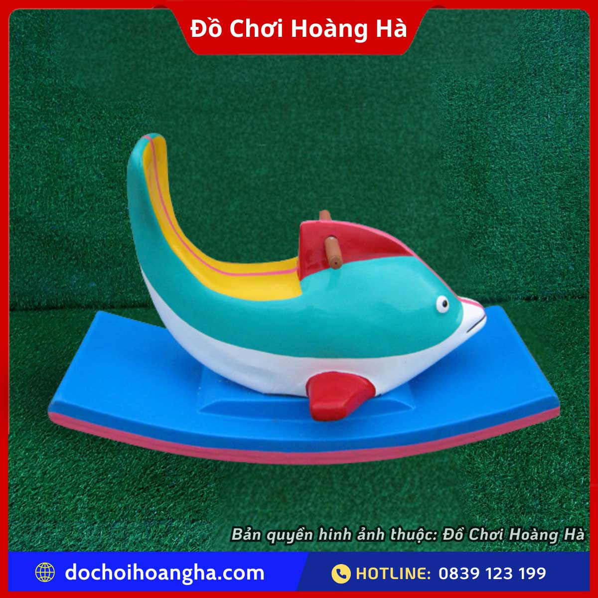 Bập Bênh Con Cá Heo Nhựa Composite Đúc Nguyên Khối