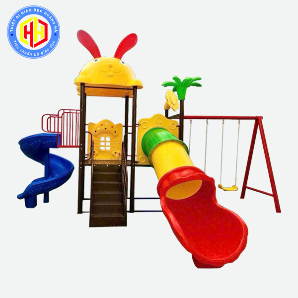 Bộ Đồ Chơi Liên Hoàn Ngoài Trời 2 Khối Mái Thỏ Xích Đu