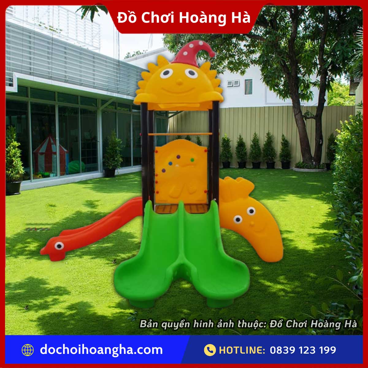 Bộ Cầu Trượt Ngoài Trời Nhập Khẩu Với Thiết Kế Đẹp Mắt
