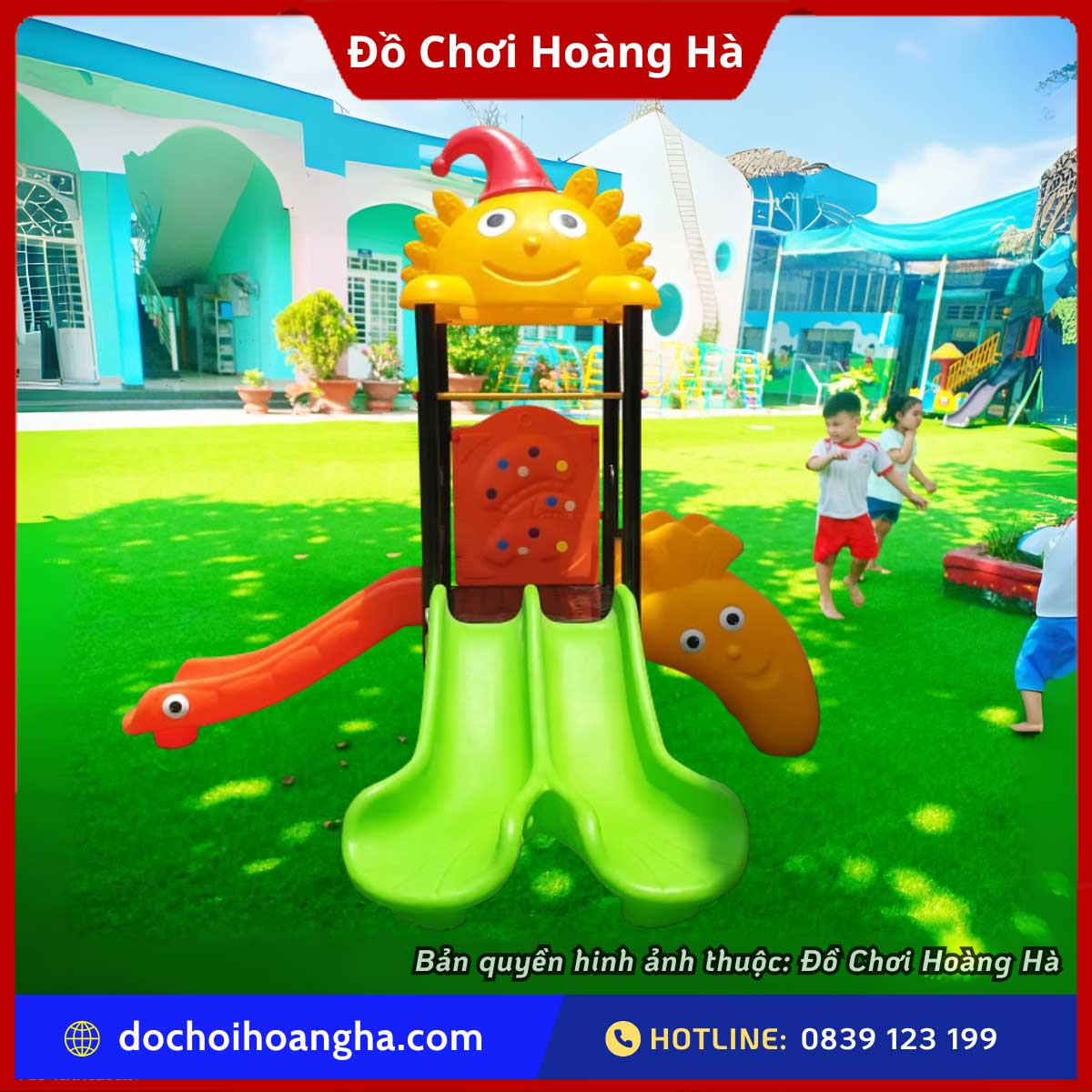 Bộ Cầu Trượt Ngoài Trời Nhập Khẩu Với Thiết Kế Đẹp Mắt