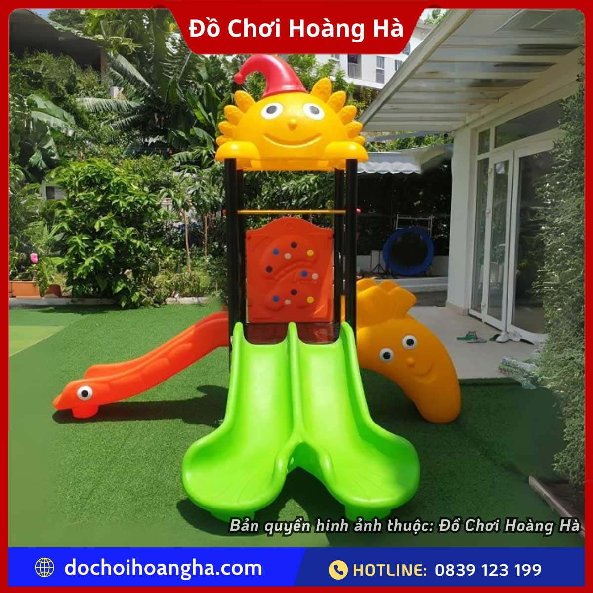 Bộ Cầu Trượt Ngoài Trời Nhập Khẩu Với Thiết Kế Đẹp Mắt