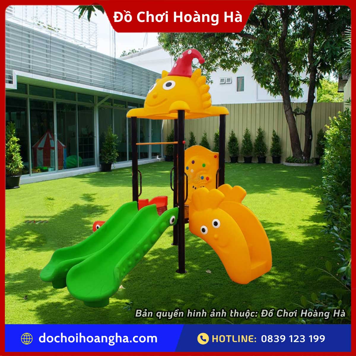 Bộ Cầu Trượt Ngoài Trời Nhập Khẩu Với Thiết Kế Đẹp Mắt