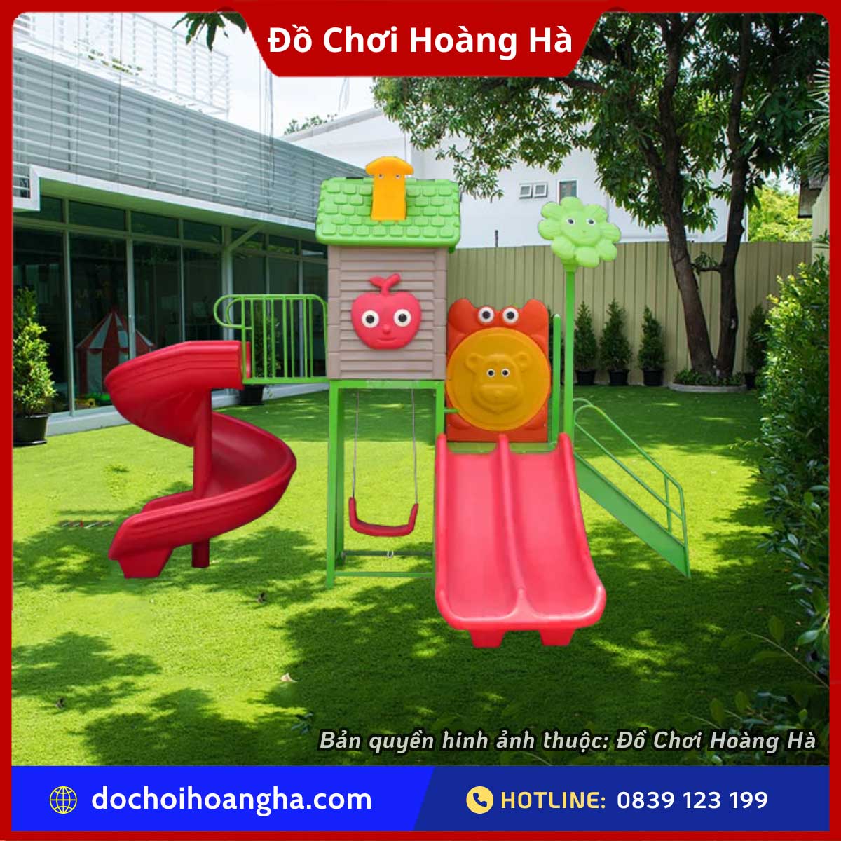 Cầu Trượt Ngoài Trời Liên Hoàn 1 Máng Đôi Và Máng Xoắn